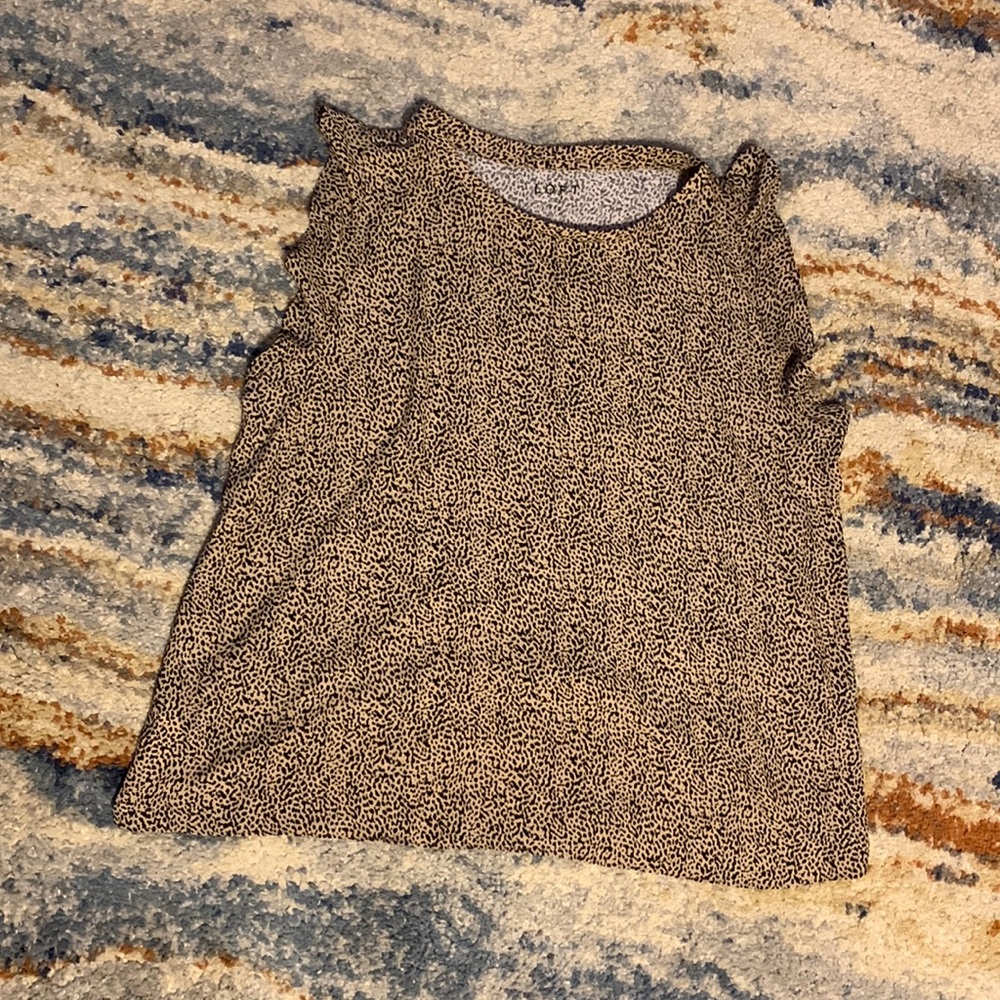 LOFT animal print flutter sleeve top.  XXL